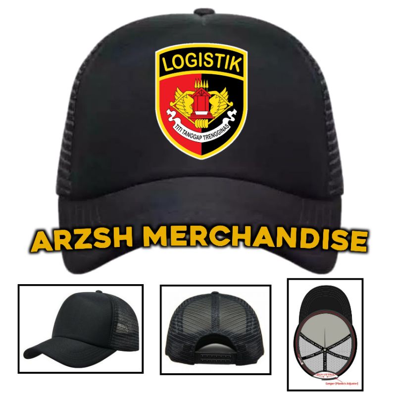 Topi Polri Logistik - Topi Trucker Jaring Logistik Polri