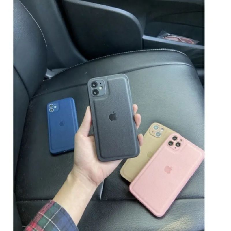 IPHONE X XS XR Silikon Leather Pro Square Lens Protector Camera Case