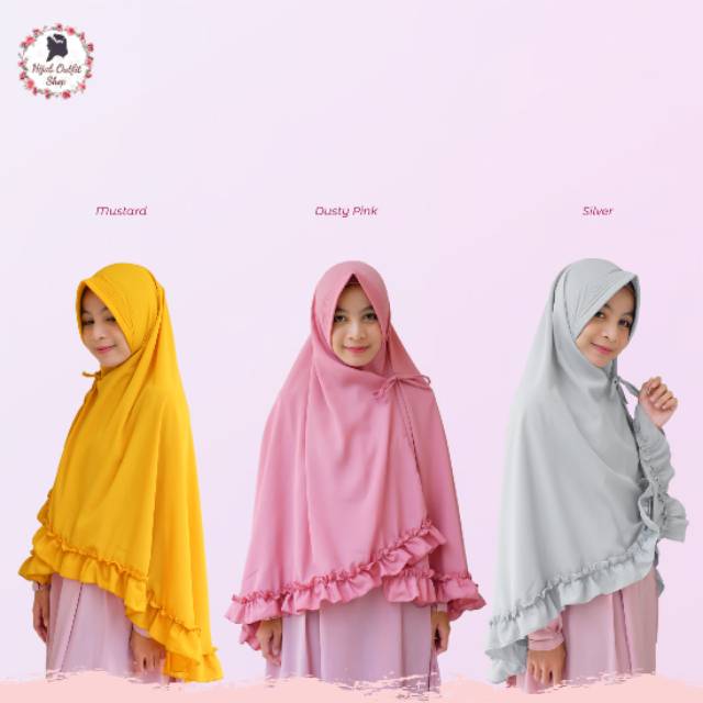 Ainnaya syari/ khimar syari rempel/ khimar kriwil