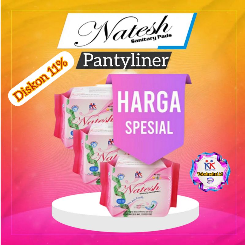 Natesh Pembalut ( Promo Hemat 3 Pack ) Natesh Pantyliner Original KK Indonesia