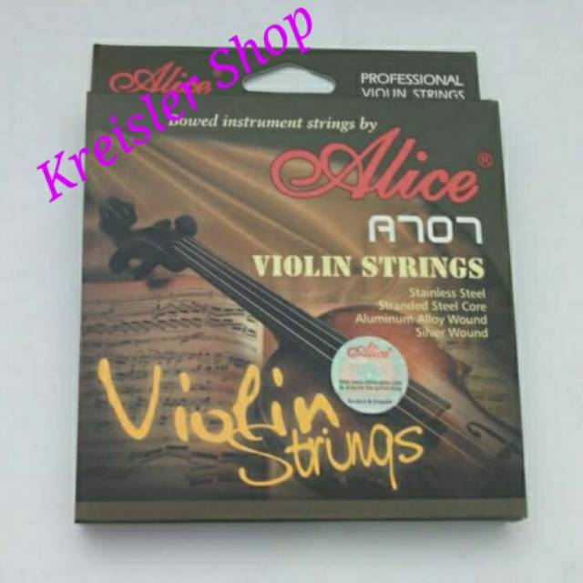 Senar Biola Alice A707 satu set isi 4 senar Violin Strings original Alice 707