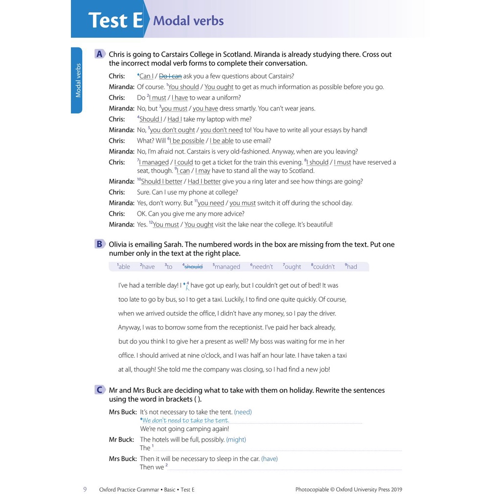 【OXFORD PRACTICE GRAMMAR – BASIC, INTERMEDIATE, ADVANCED TESTS】TATA BAHASA PRAKTIK OXFORD - TES LEVEL DASAR, MENENGAH, LANJUTAN │ BUKU TES KEMAMPUAN BAHASA INGGRIS (ENGLISH) + KUNCI JAWABAN JILID LENGKAP 1 - 3-2