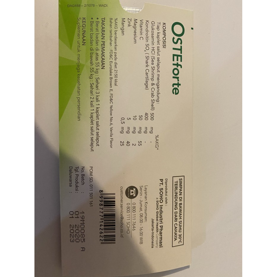 Osteforte 1 lembar isi 6 tablet
