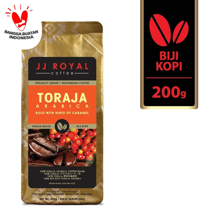 

NEW Coffee/Kopi JJ Royal Toraja Arabica Bean Bag 200g