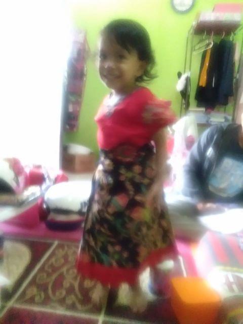 Qnunbatik Sarimbit/couple Batik Anak Terusan/dress/hem Kemeja Atasan Azizah Gentong