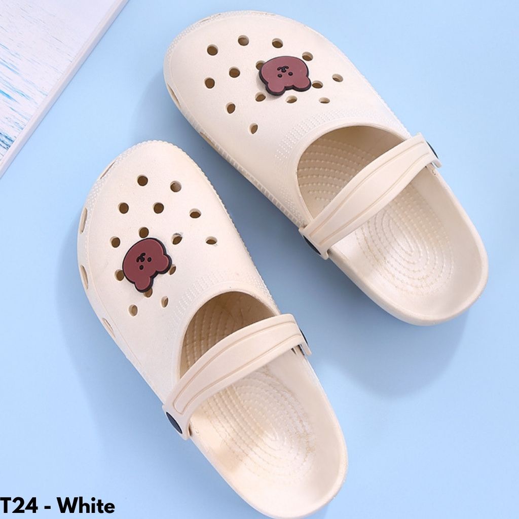 SANDAL RUMAH SLIP ON BEAR CLOG STRAP SHOES BEAR CUTE COLOUR XT24