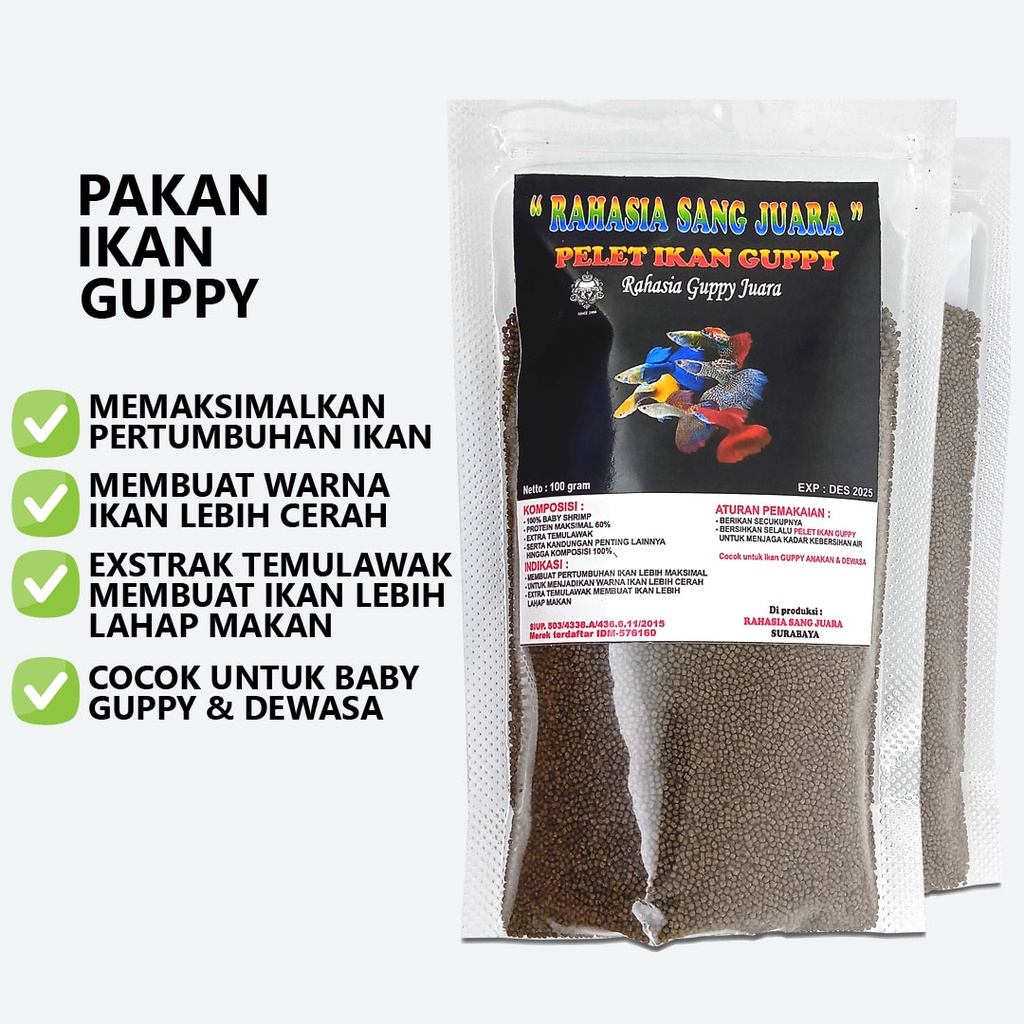 PAKAN IKAN GUPPY PELET IKAN GUPPY MAKANAN IKAN GUPPY UNTUK WARNA DAN PERTUMBUHAN