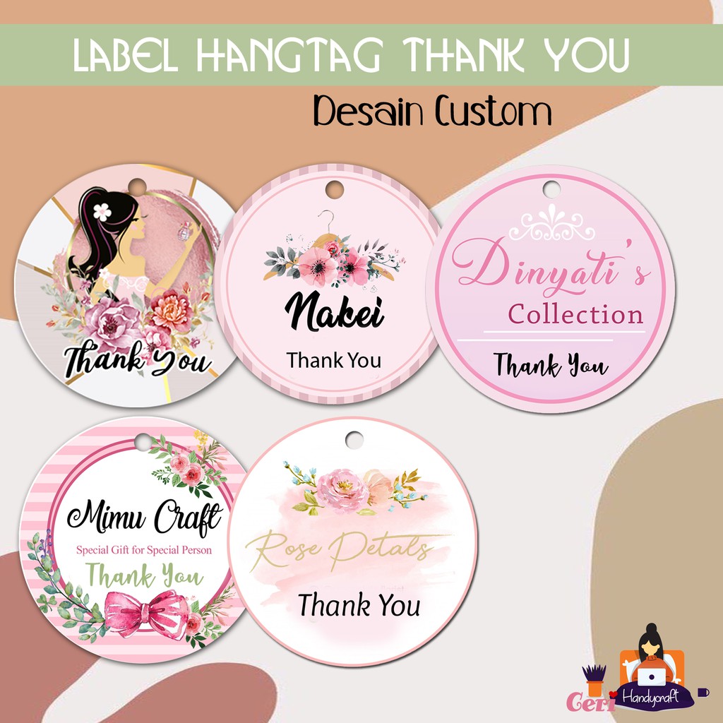 

CETAK LABEL HANGTAG IVORY DESAIN CUSTOM size 3cm isi 100pc