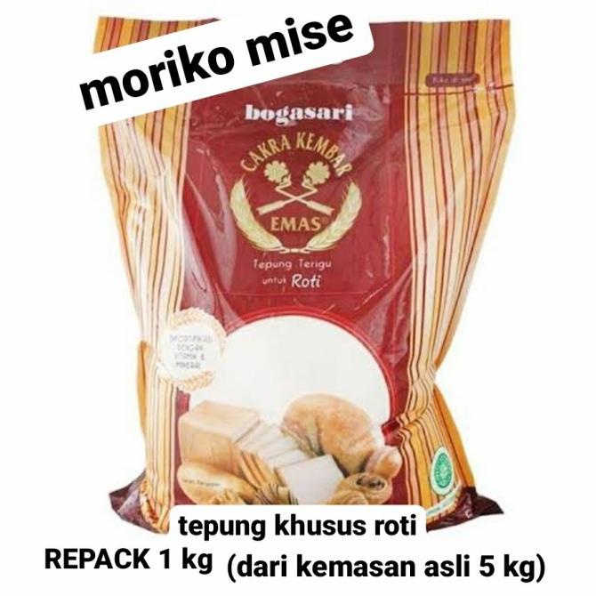 

tepung cakra kembar emas roti 5 kg (repack 1 kg) tepung roti tawar