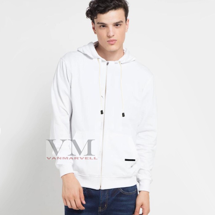 TERBARU VM Jaket Putih Polos Jaket pria Putih -