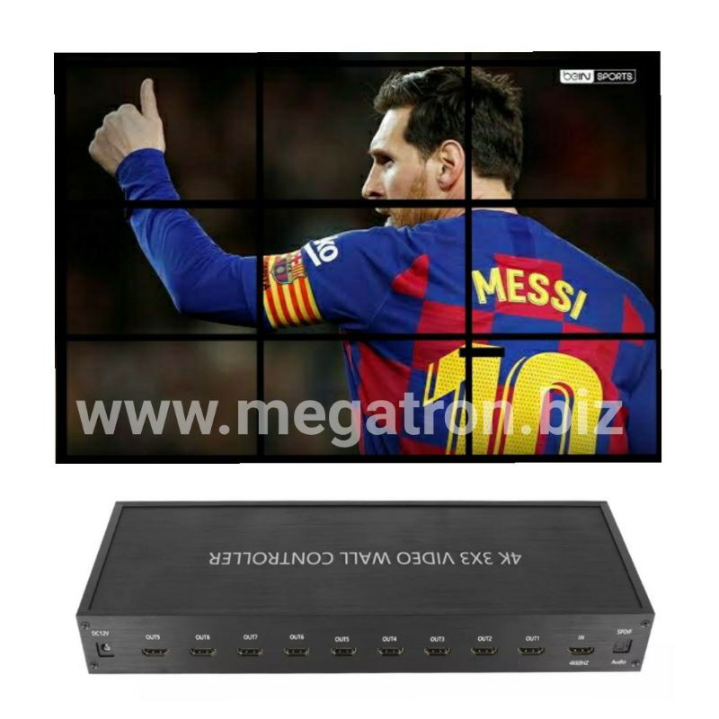 3x3 HSMI Video Wall Controller 9ch (menggabungkan 9 TV jadi 1 tampilan besar) - support resolusi 4K