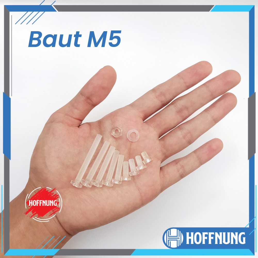 Baut M5 Plastik M5x6 M5x8 M5x10 M5x12 M5x15 M5x20 M5x25 M5x30 M5x35 M5x40 M5x50 mm Mur Akrilik