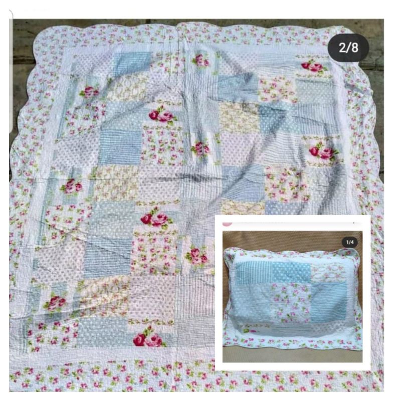 Preloved Bedcover + 1 sarban katun quilting brand Amante