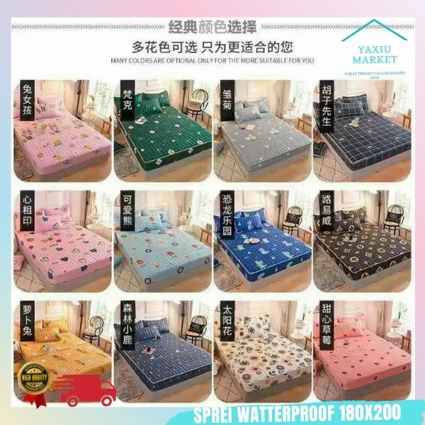 Sprei Waterproof / Sprei Protector bermotif / Sprei anti air ukuran 180x200CM SPREI WATERPROOF seprei