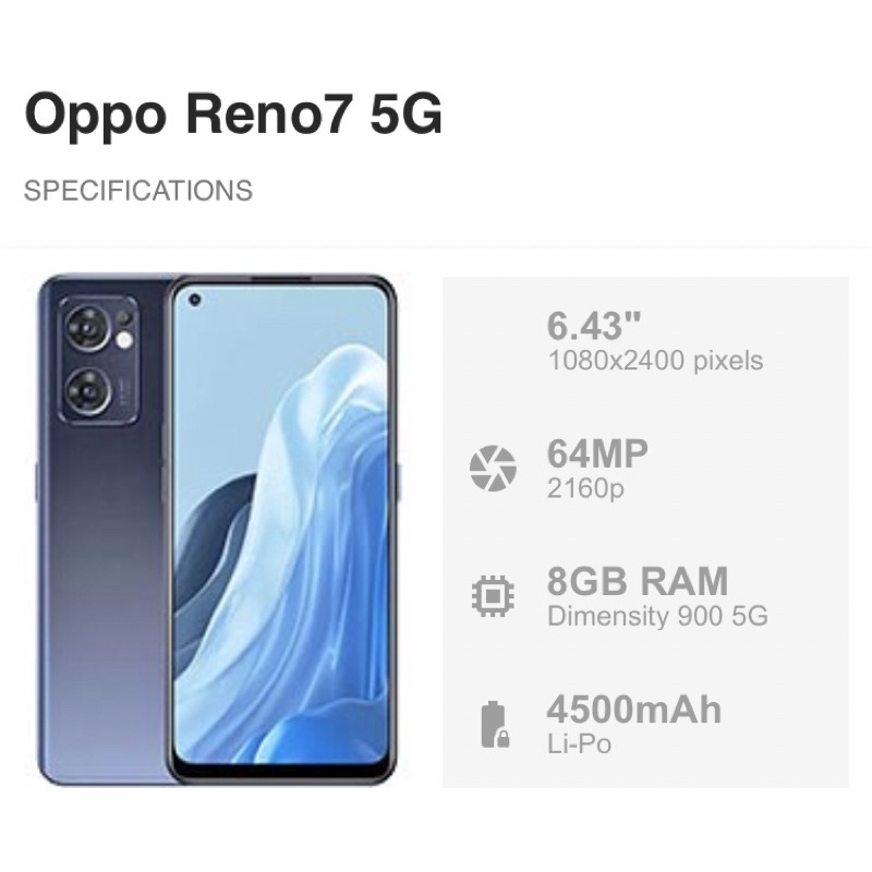 OPPO RENO7 5G (8GB+5GB)/256GB GARANSI RESMI INDONESIA