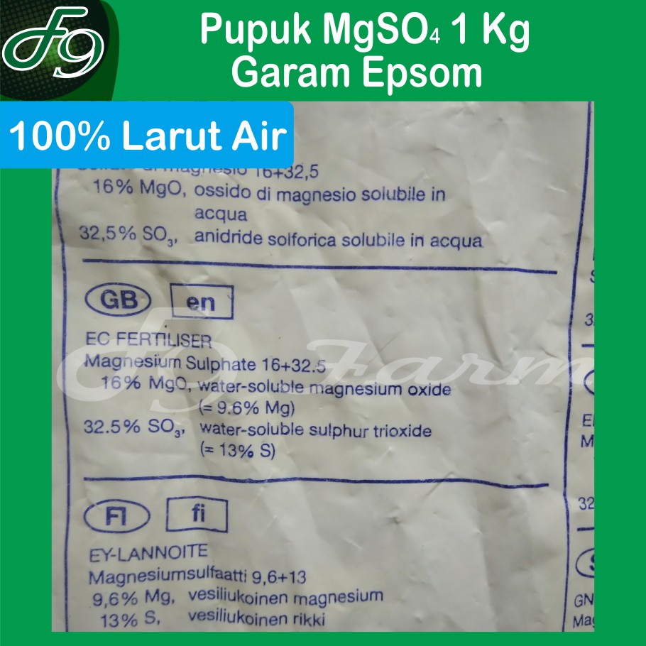 Pupuk Magnesium Sulfat MgSO4 Garam Inggris Epsom 1 Kg