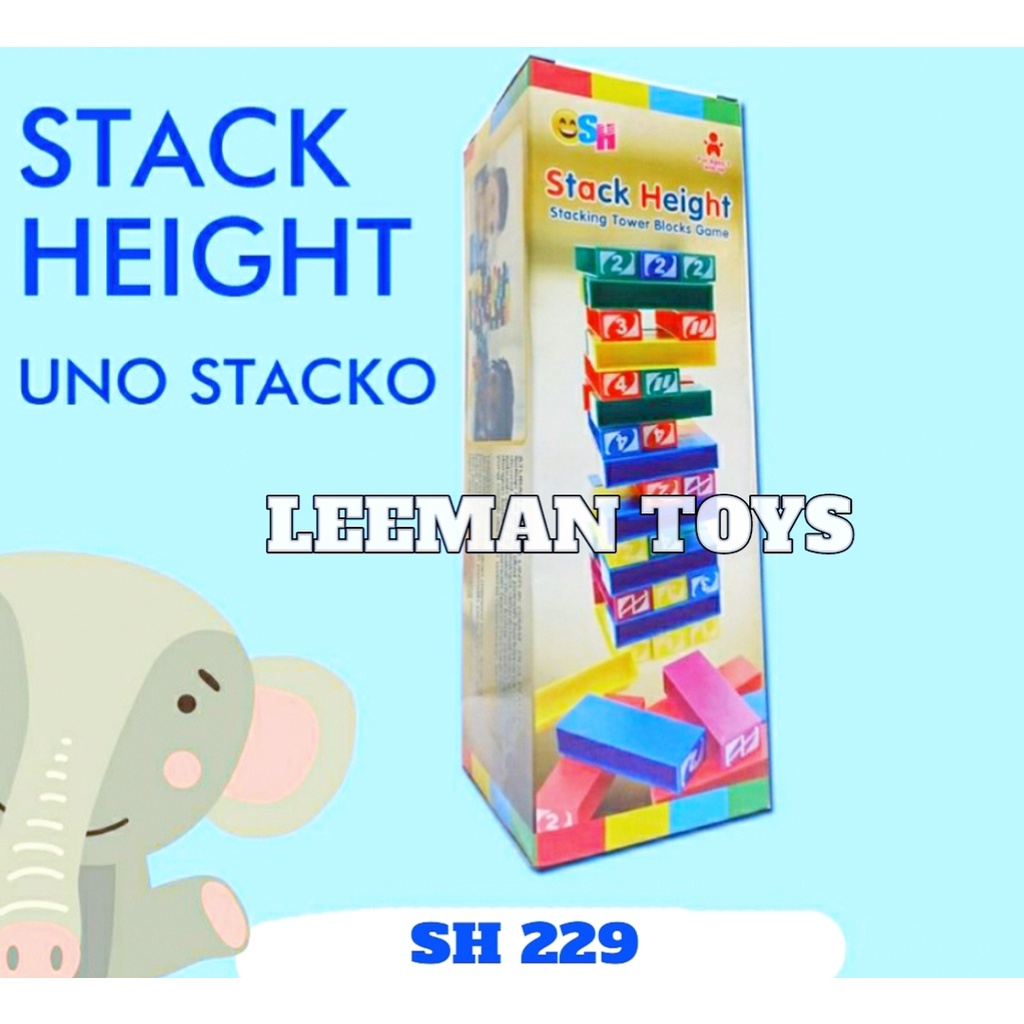 LEEMAN-MAINAN UNO STACKO STACK HEIGHT TOWER BLOCK SUSUN - SH 229