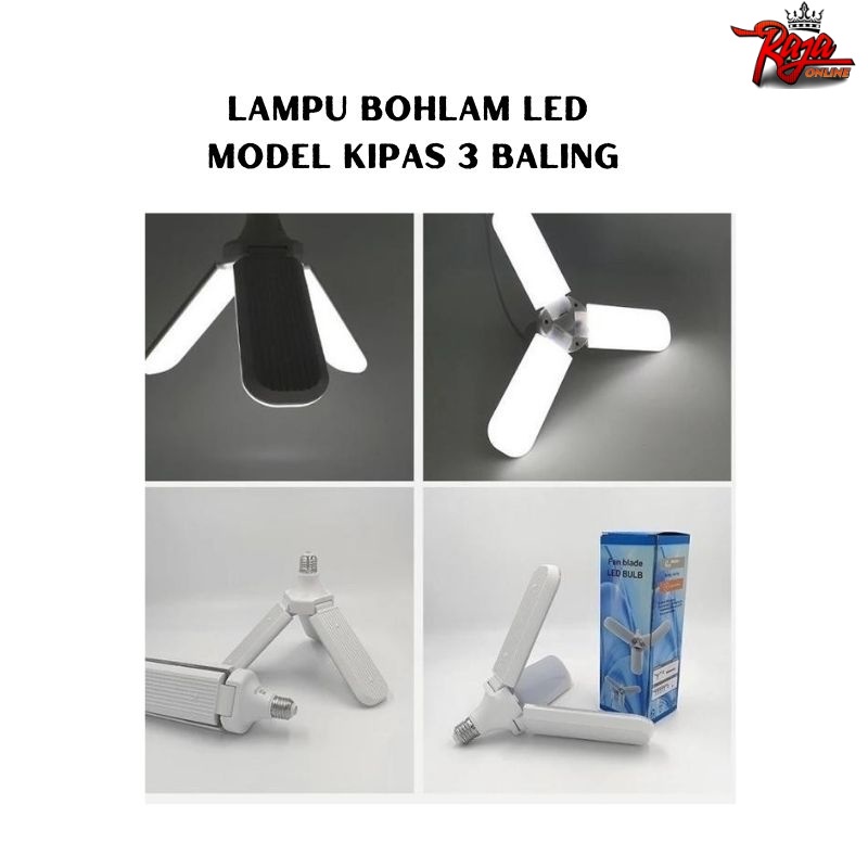 E27- Lampu Kipas Model 3 Baling Fan Blade LED Blub