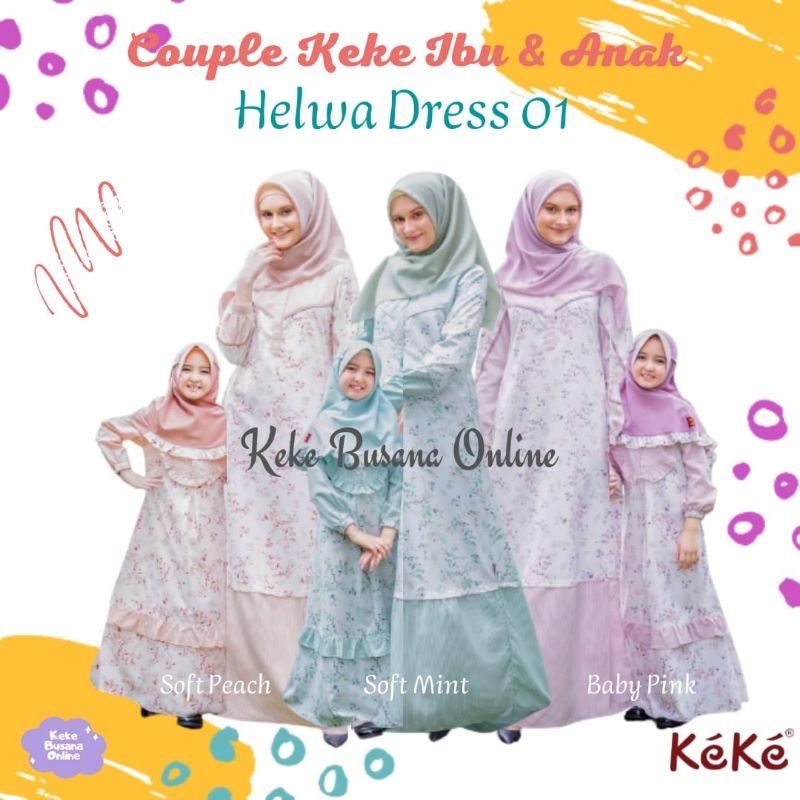 Couple Keke Ibu &amp; Anak ~ Helwa Dress 01 ~