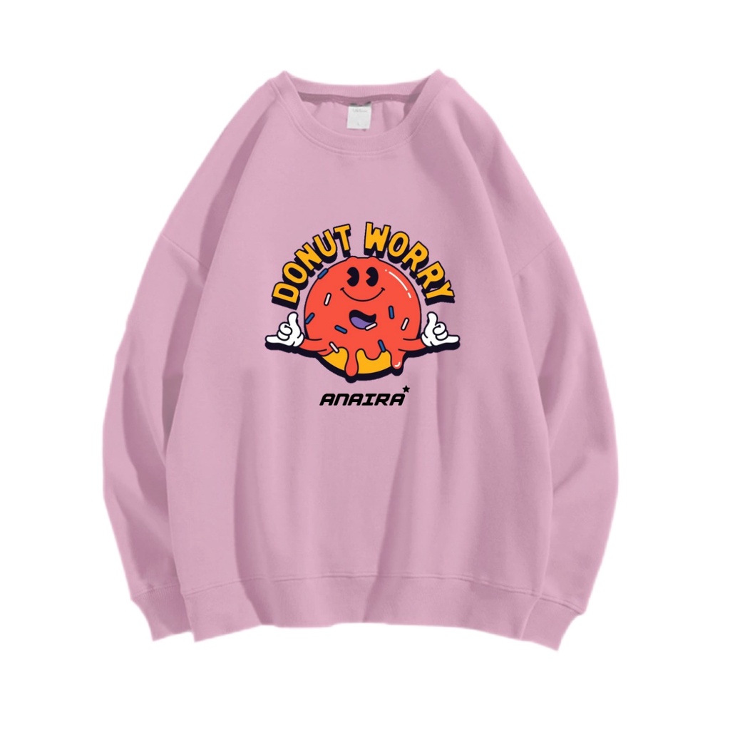 DONUT WORRY SWEATER CREWNECK PRIA WANITA Size M-XXL