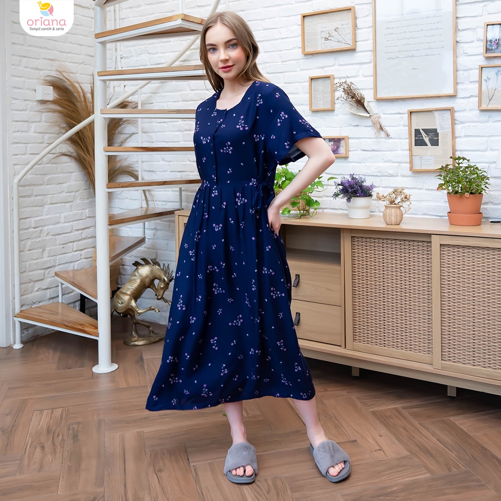 Oriana Daster Busui Pendek Calla Series-Shabella Navy