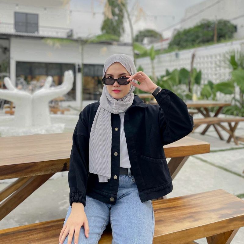 JAKET JEANS WANITA - MILLENIAL JACKET JEANS - JEANS WANITA - JAKET  WANITA - KOREAN STYLE