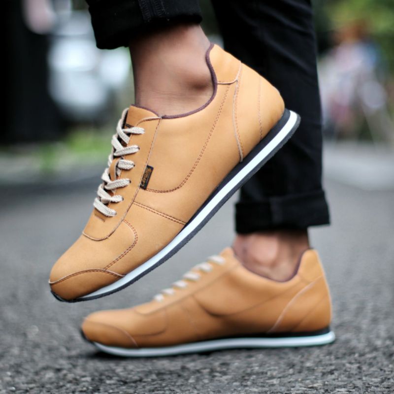 MORLEY Sepatu Sneakers Pria Kulit Asli Sepatu Casual Pria Spatu Sneaker Kets Main Santai Original