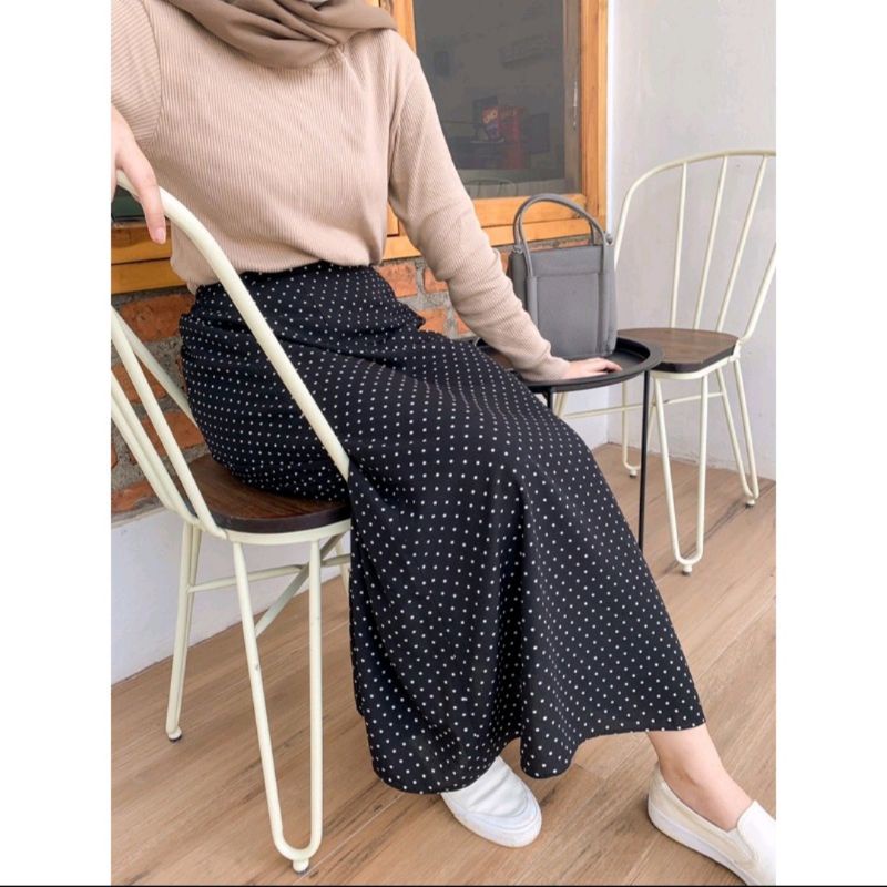 ROK POLKA SKIRT ROK POLKADOT PANJANG WANITA