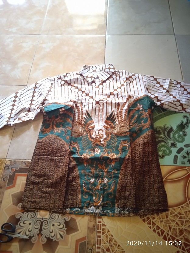 [ Termurah ] Couple Batik Mika Series Parang Hijau Pita Cassandra Nirmala Free Selendang