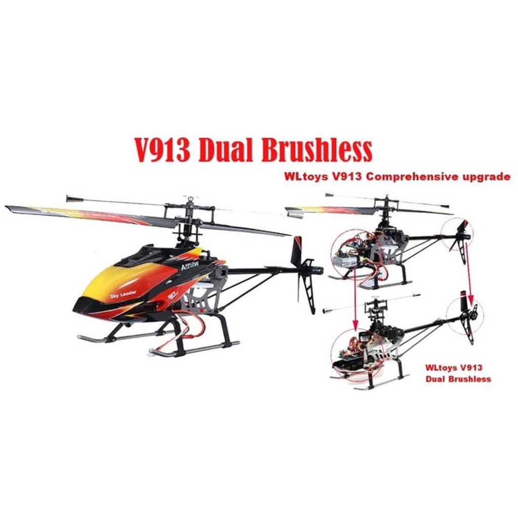 wltoys v913 brushless version 2.4 g 4ch rc helicopter rtf