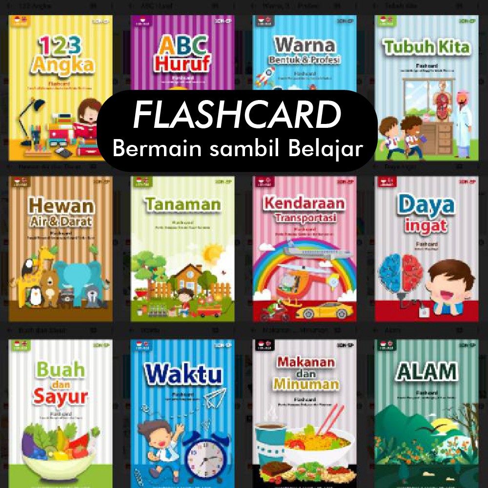 FLASHCARD Kartu Baca Anak isi 20 48 flash card angka huruf iqra hijaiyah animal wipe clean