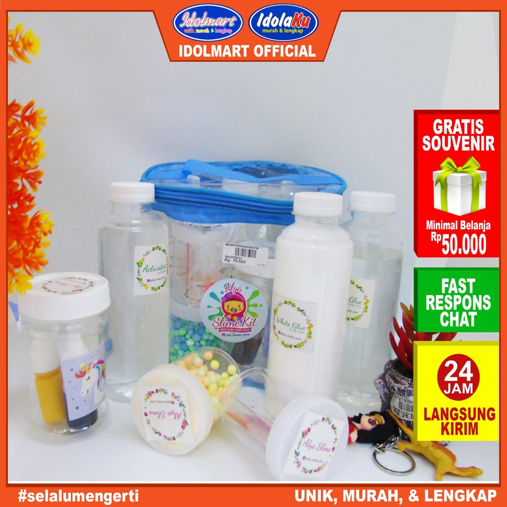 IDOLAKU Diy Slime/ Slime Kit Murah/ Mainan Edukatif/ Montessori/ Medium