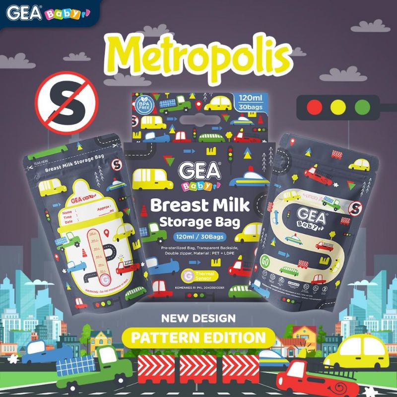 GEA Baby Kantong ASI Breast Milk Storage Bag 120ml New Pattern Edition