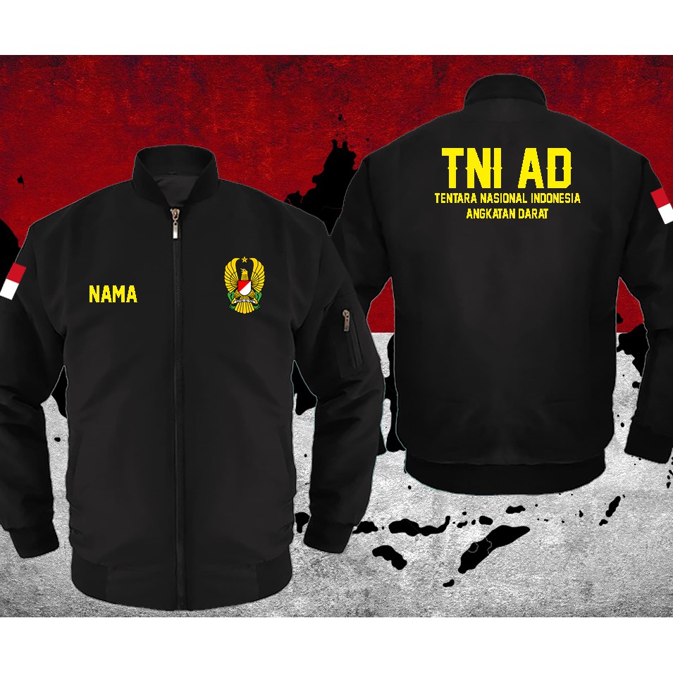 JAKET BOMBER TNI AD - TNI AL - TNI AU (SABLON)