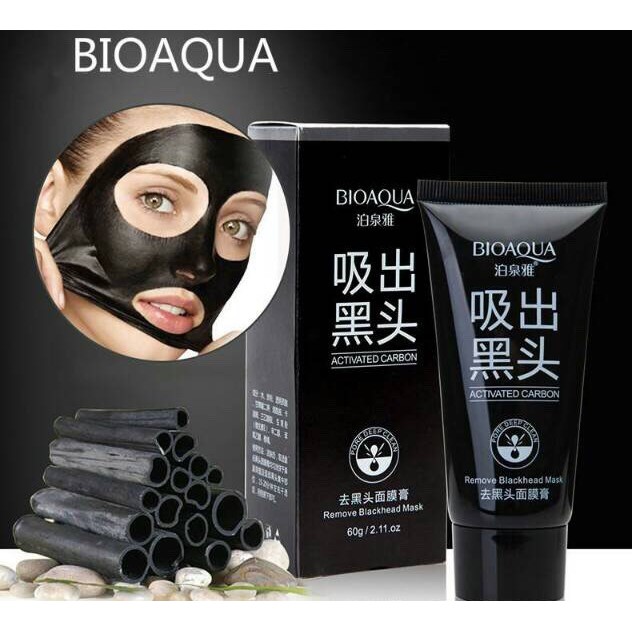 Bioaqua Black Mask Remove Blackhead Masker Hitam Bio Aqua Original Botol Shopee Indonesia