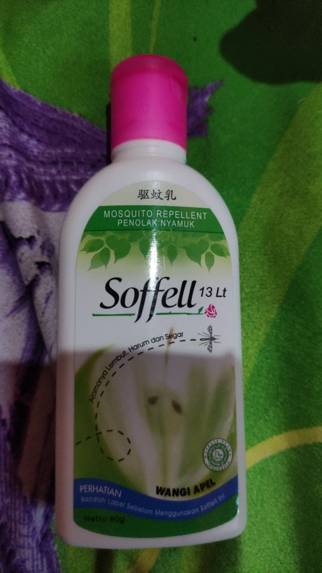 Soffell Anti Nyamuk Botol 80 Gram / 80g, Sofel Anti Nyamuk, Soffell 80g 80gram, Soffell Apel