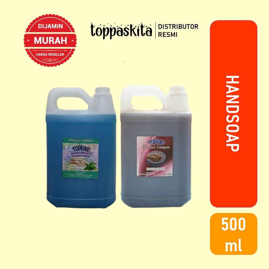 Toppas Sabun Cuci Tangan Cair 5 liter / Hand Soap Wangi Lembut Termurah