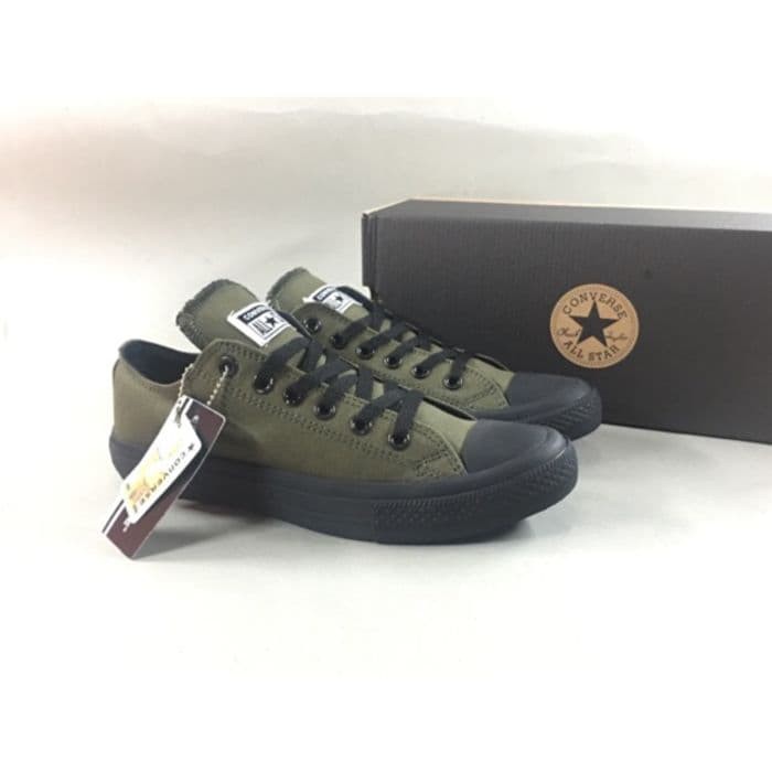 Sepatu Converse Allstar Chuck Taylor OX ARMY BLACK Grade Original