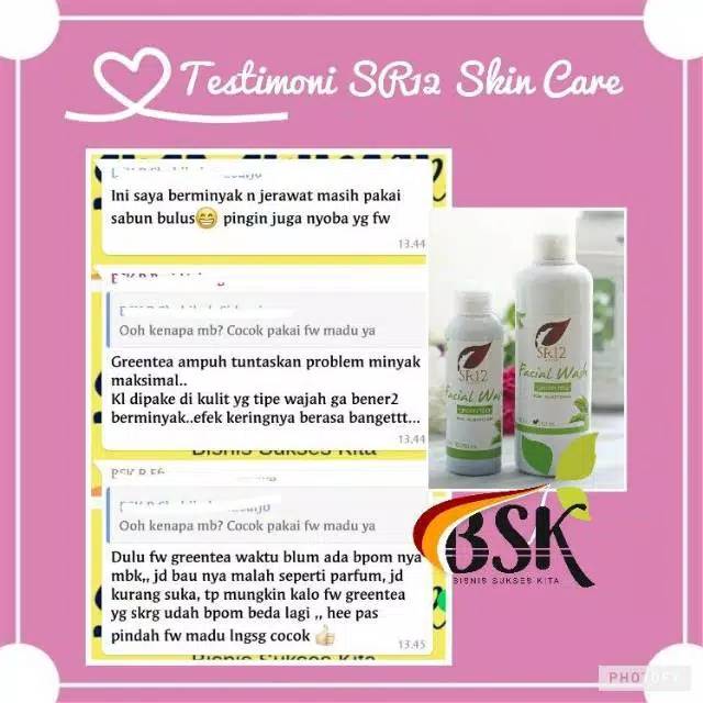 SR12 FACIAL WASH GREEN TEA 100ml Sabun Kulit Berminyak Oily Gel Sabun Atasi Jerawat BPOM Aman Halal