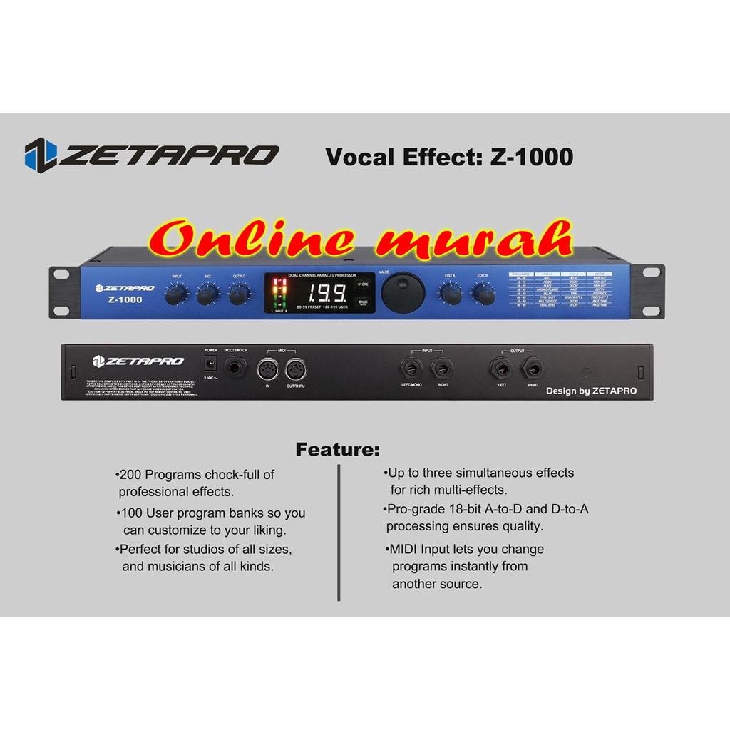 Effect Zetapro Z 1000 Original Efek Vocal Zeta pro Z1000 Vokal terbaik