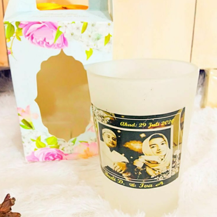 GELAS DOFF SABLON FOTO SOUVENIR FREE BOX