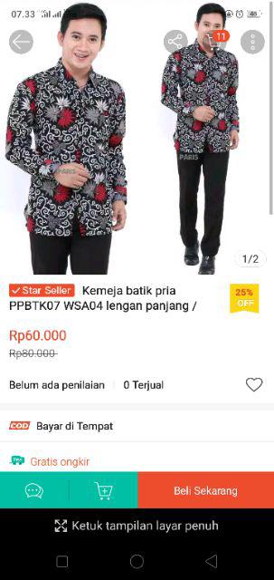 Kemeja Batik Pria Ppbtk07 Wsa04 Lengan Panjang /kemejapria/kemejabatik/batikpria/batikmodern
