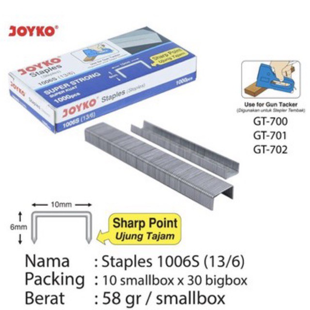 

Isi Staples Tembak / Guntacker Staples 1006S (13/6) Joyko