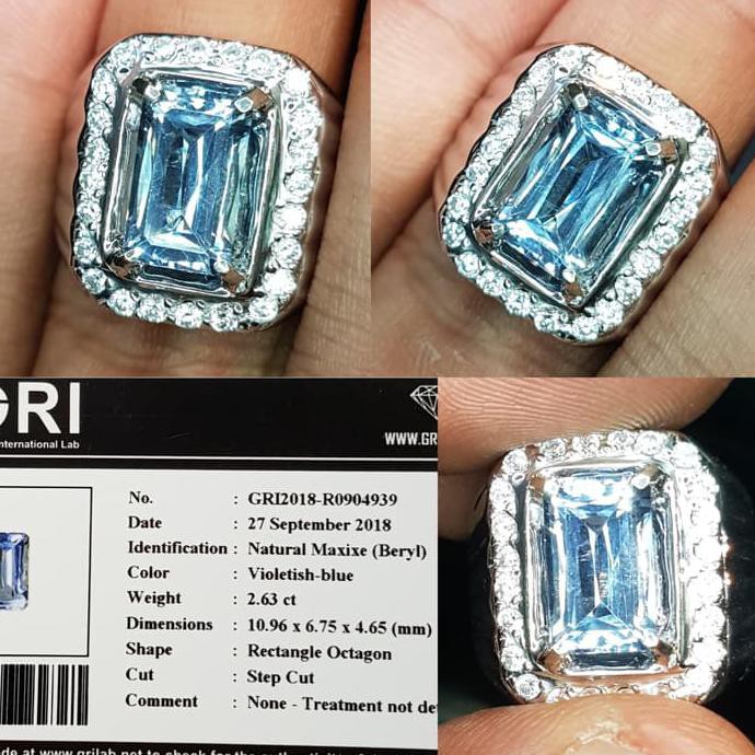 Batu Rare Gemstone Maxixe Beryl Memo 2.63 crt