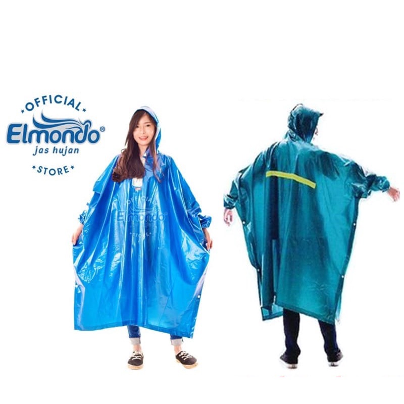 Jas Hujan Ponco Lengan Funtastic ELMONDO Poncho Tebal Bagus Kelelawar Metalik