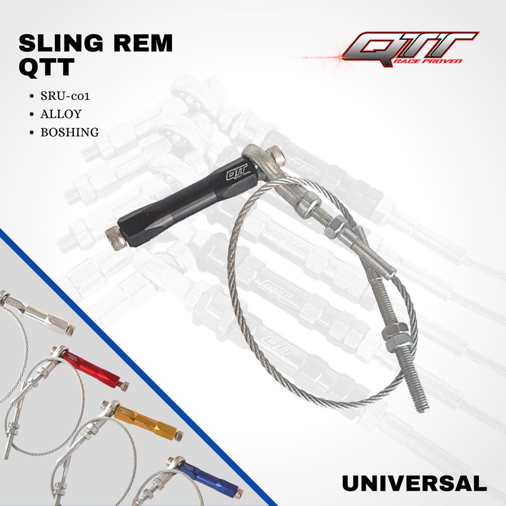 Sling rem QTT warna alumunium universal + boshing SRU 01