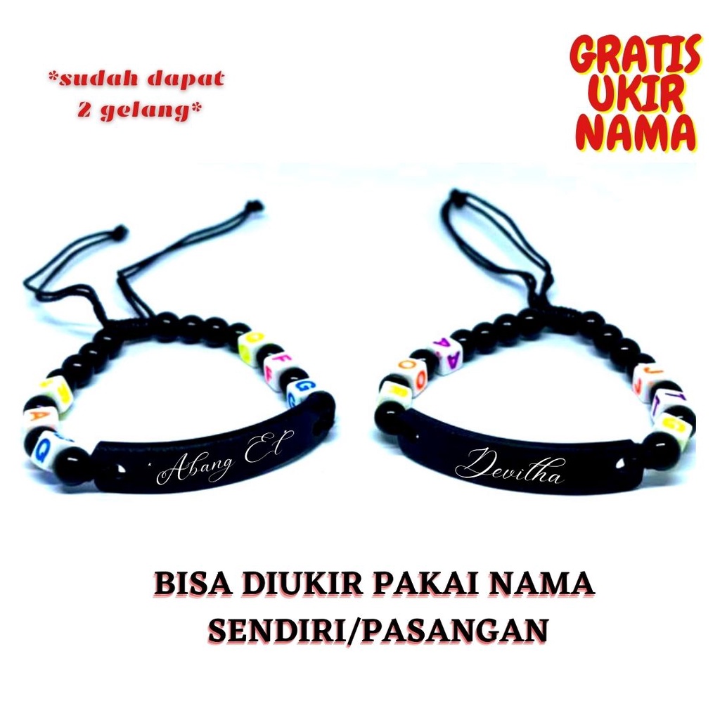 GELANG COUPLE NAMA,GELANG PASANGAN,GELANG UKIR NAMA