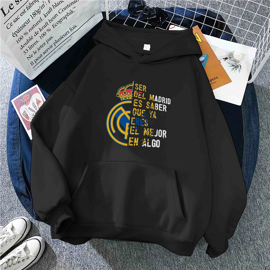 hoodie REAL MADRID hoodie jaket bola hoodie sepak bola jaket real madrid logo