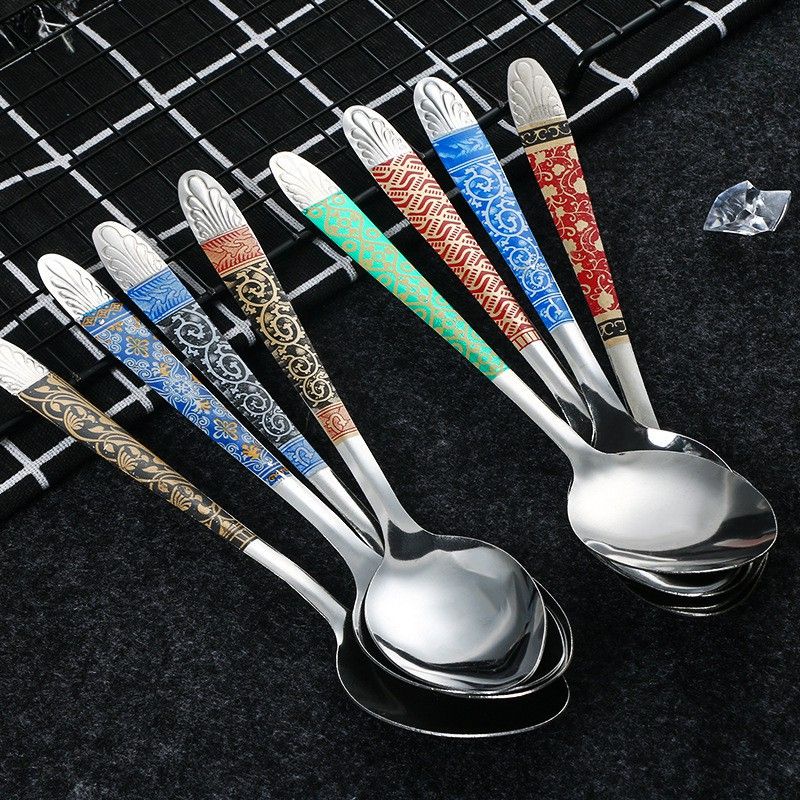 (1 LUSIN) Sendok Makan Motif Batik Alat Makan Stainless Steel