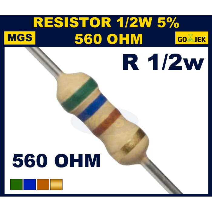 Resistor 1/2w 560 OHM 5% 500PCS